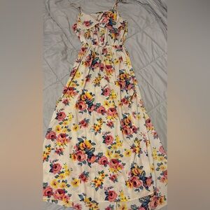 New Look Floral Maxi dress with Pink and Yellow Accents